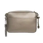 Gold Quilted Square Cross Body Bag with Tassel