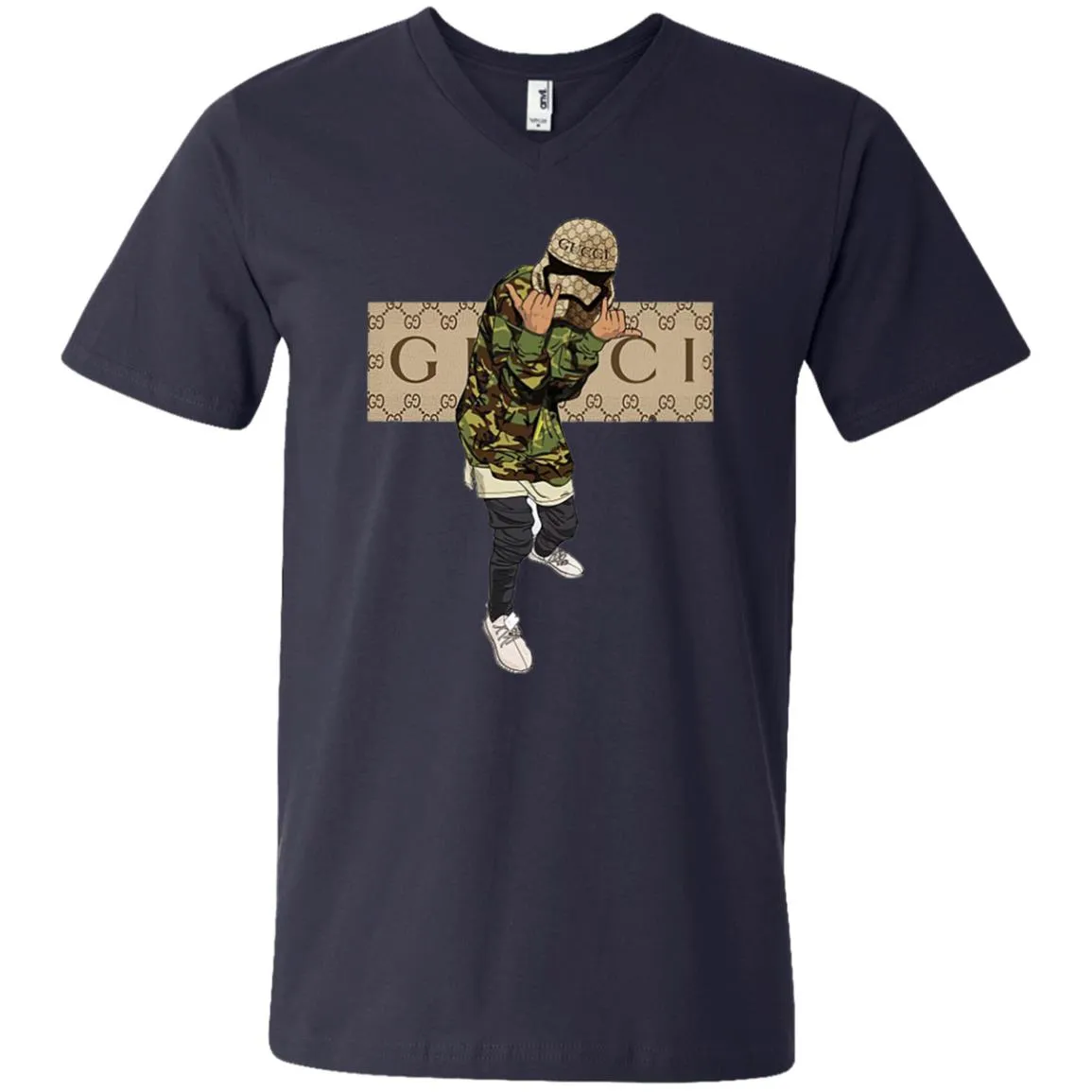 Gucci Gang Hiphop T-shirt Men V-Neck T-Shirt