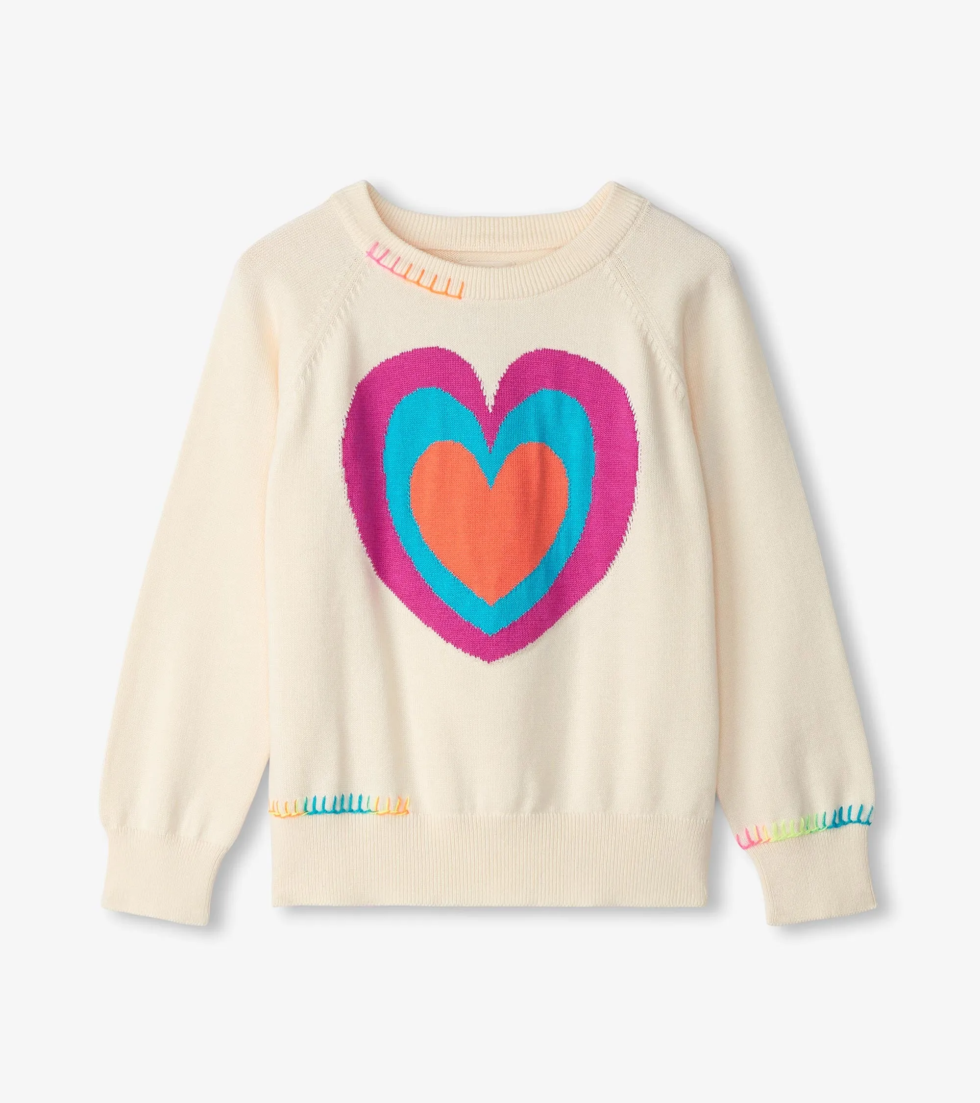 Hatley -Layered Hearts Raglan Pullover Sweater