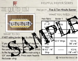 Helpful Heifer 5 Minute Table Runner
