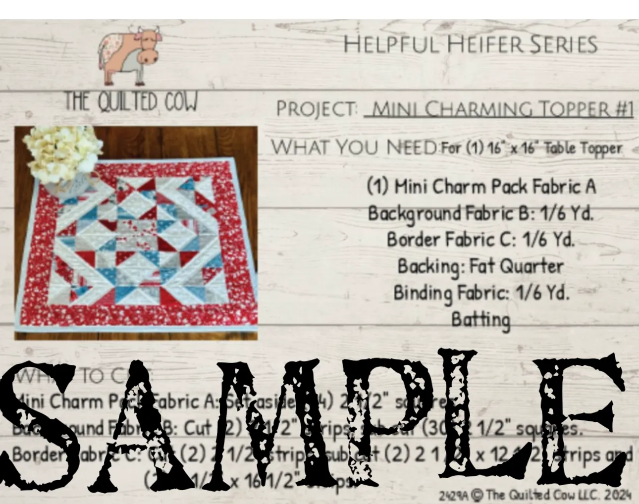 Helpful Heifer Mini Charming Table Topper #1
