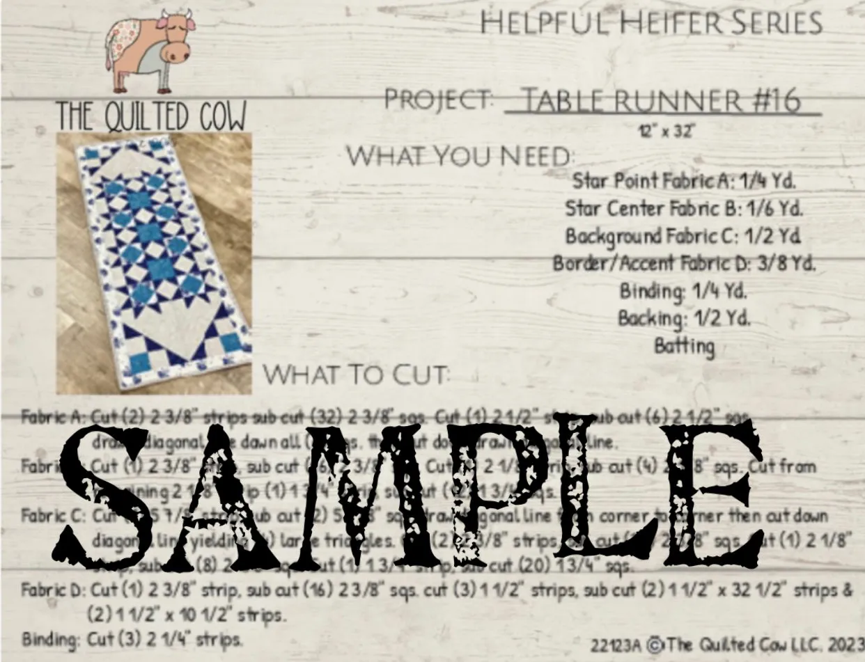 Helpful Heifer Table Runner #16