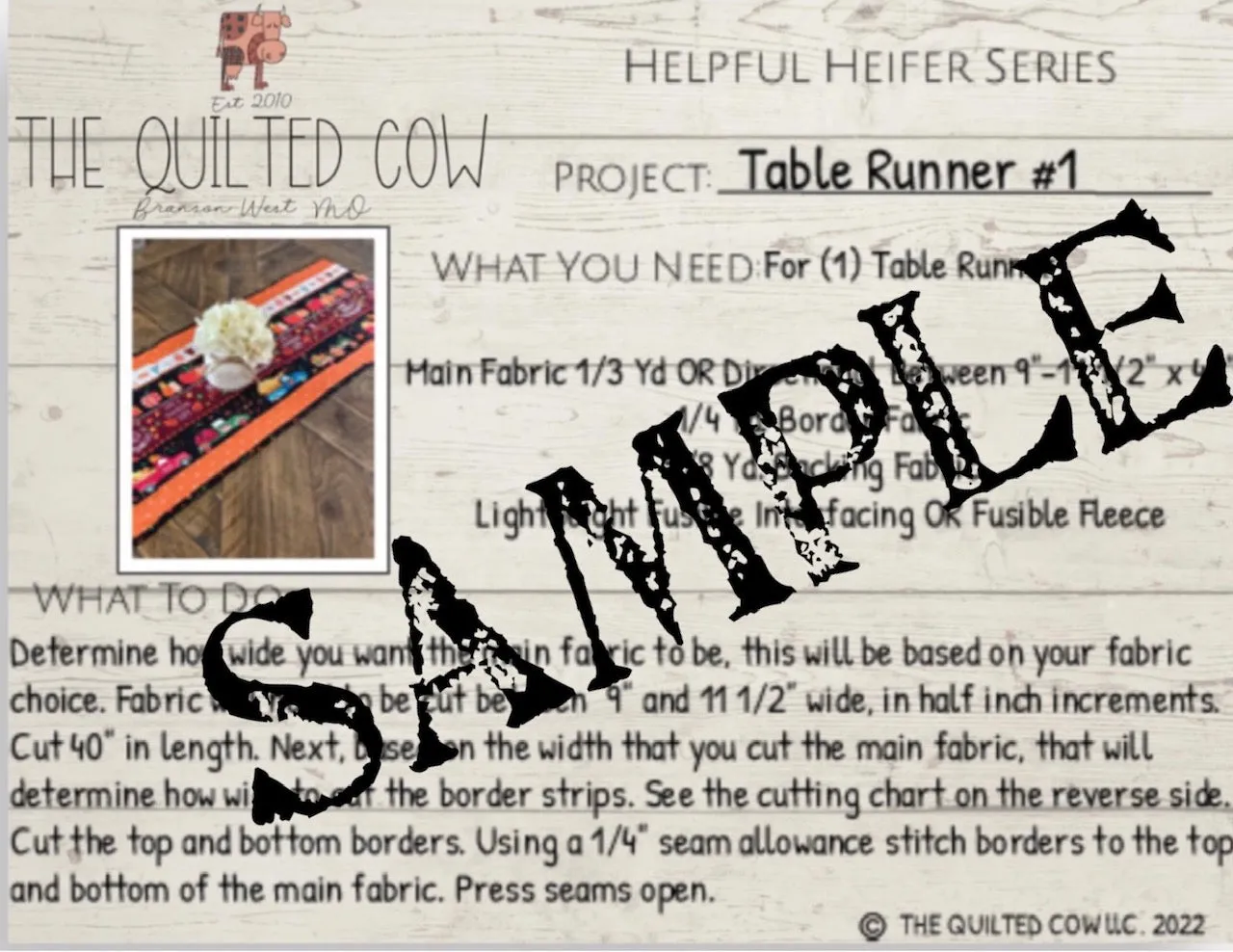 Helpful Heifer Table Runner #1