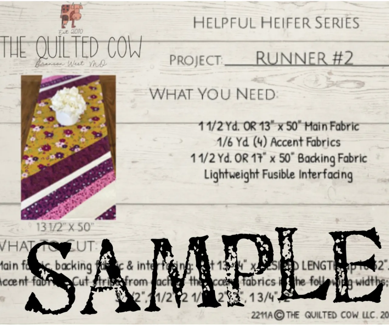 Helpful Heifer Table Runner #2