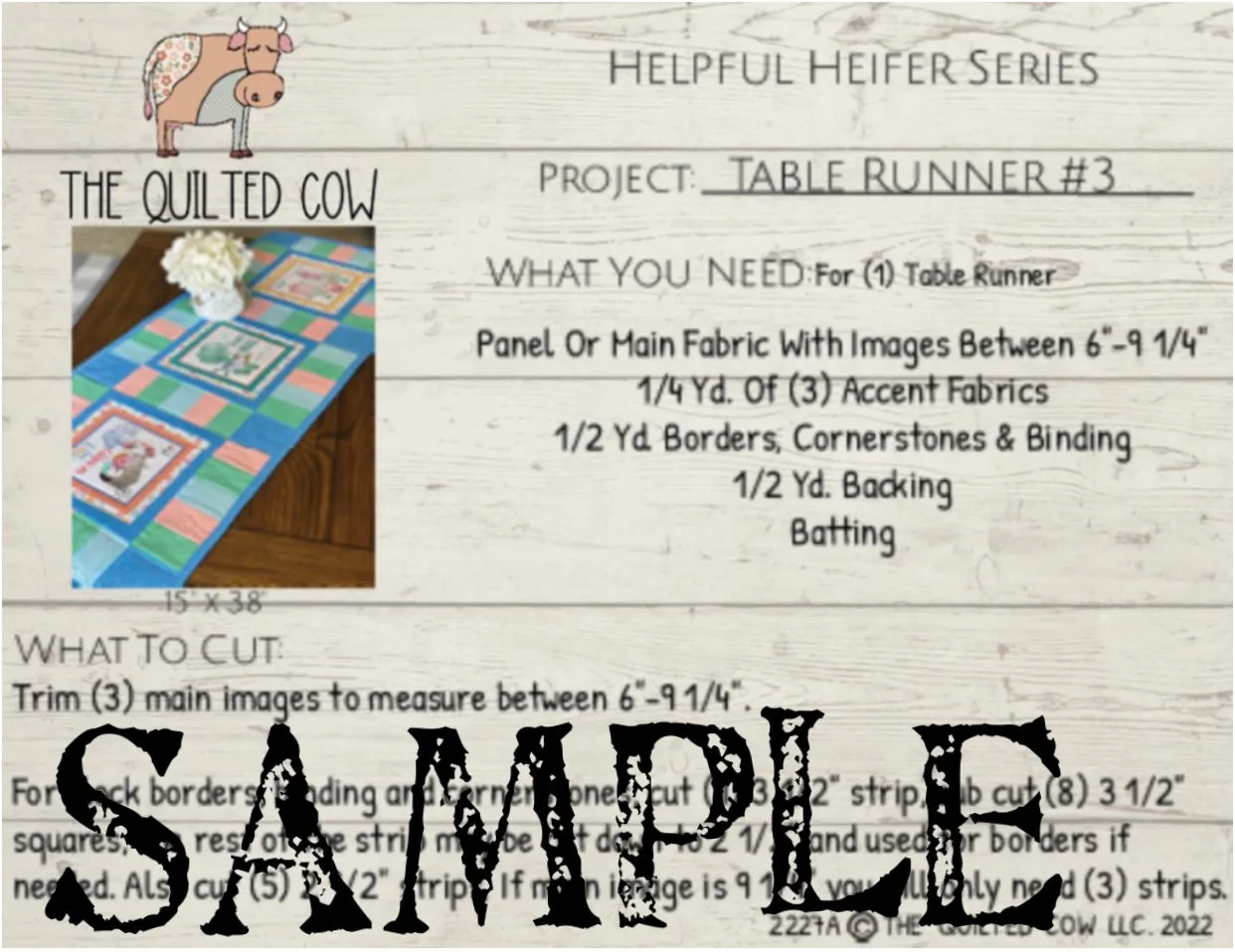 Helpful Heifer Table Runner #3