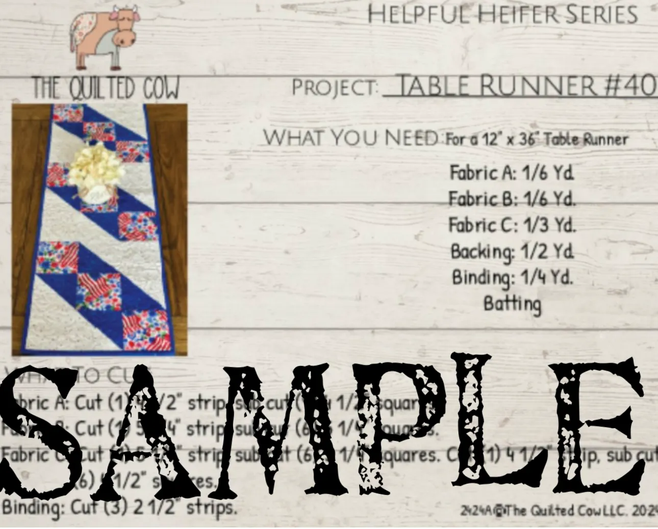 Helpful Heifer Table Runner #40