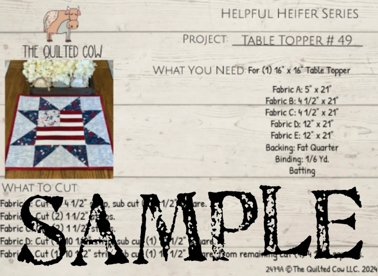 Helpful Heifer Table Topper #49