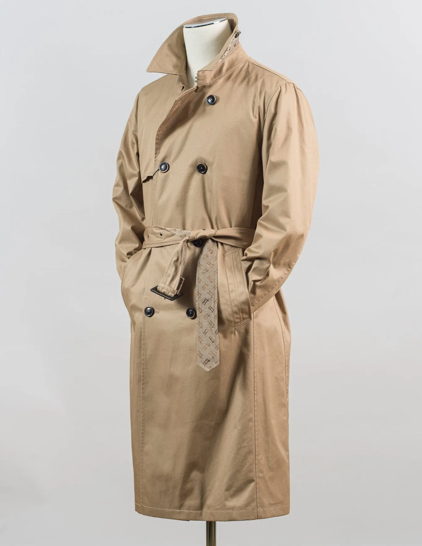 Herno Double-Breasted Trench Coat / Sand