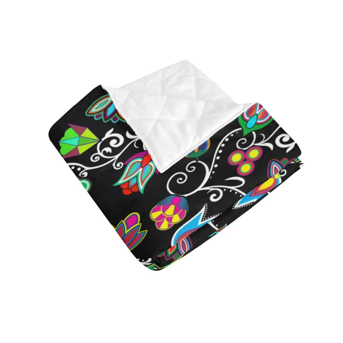Indigenous Paisley - Black Quilted Comforter 70"x80"