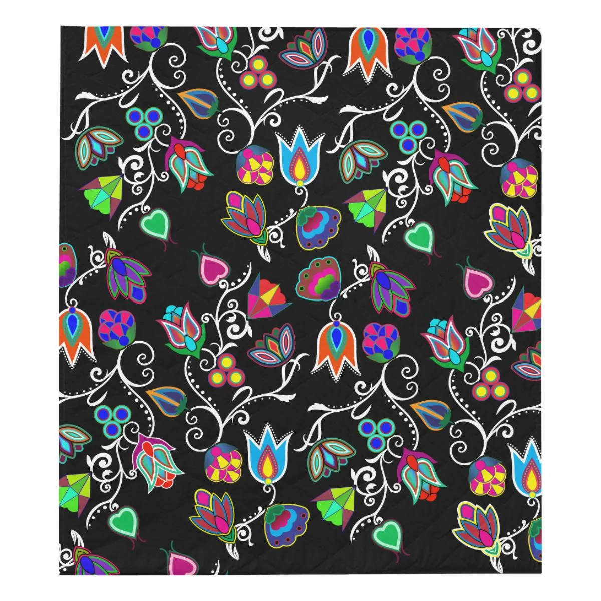 Indigenous Paisley - Black Quilted Comforter 70"x80"