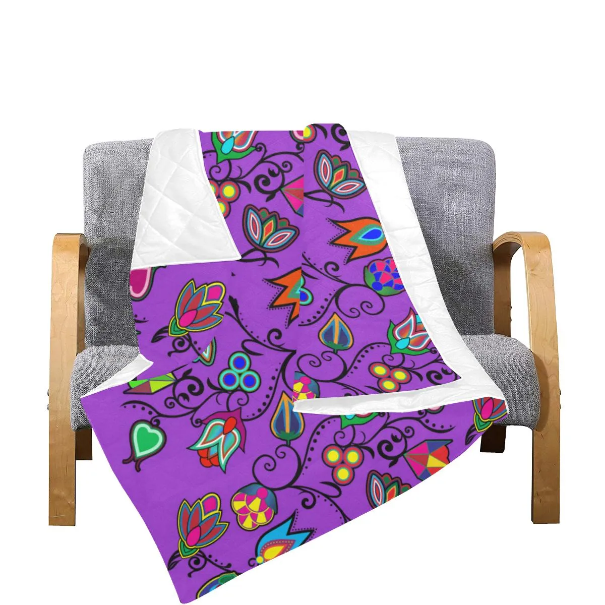 Indigenous Paisley - Dark Orchid Quilted Comforter 70"x80"
