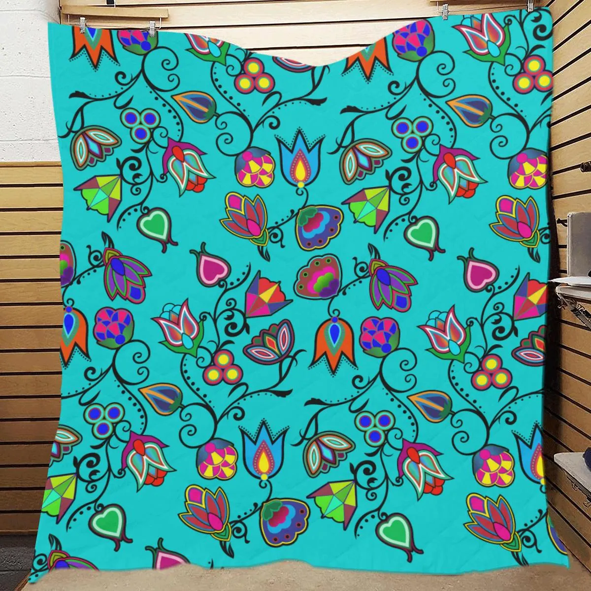 Indigenous Paisley - Sky Quilted Comforter 70"x80"