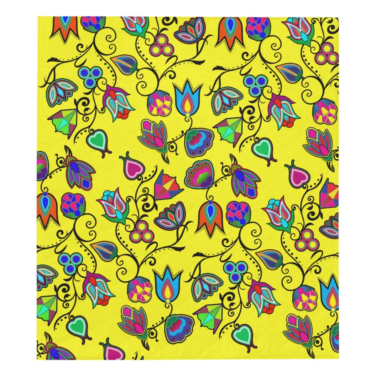 Indigenous Paisley - Yellow Quilted Comforter 70"x80"