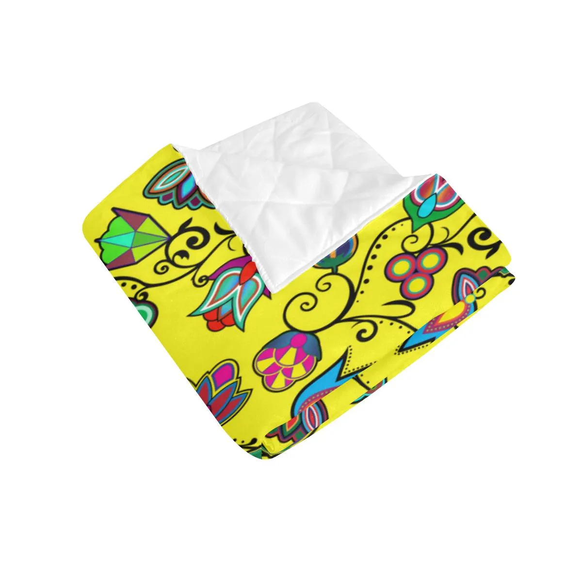 Indigenous Paisley - Yellow Quilted Comforter 70"x80"
