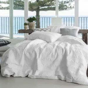 KAS Ivy White Embroidered Quilt Cover Set
