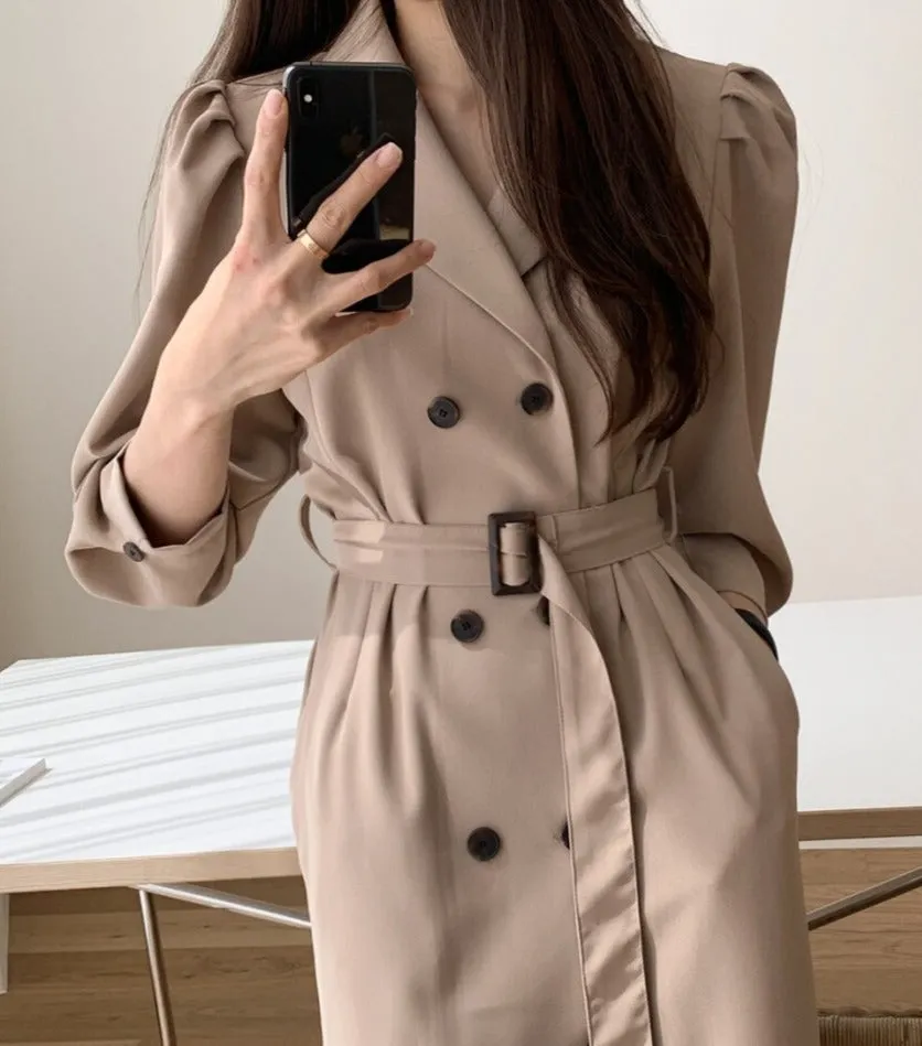 [Korean Style] Fayz Belted Trench Coat