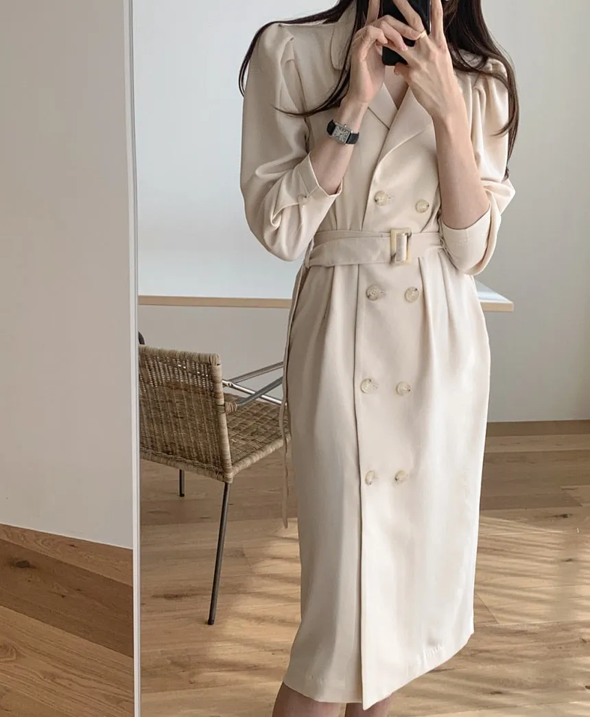 [Korean Style] Fayz Belted Trench Coat
