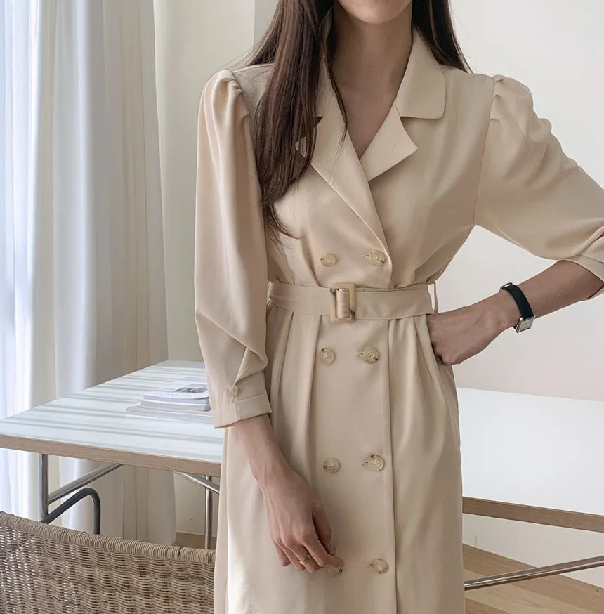 [Korean Style] Fayz Belted Trench Coat