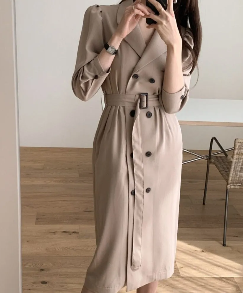 [Korean Style] Fayz Belted Trench Coat