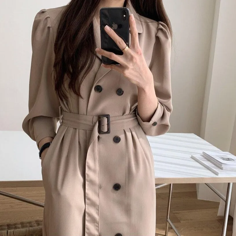 [Korean Style] Fayz Belted Trench Coat