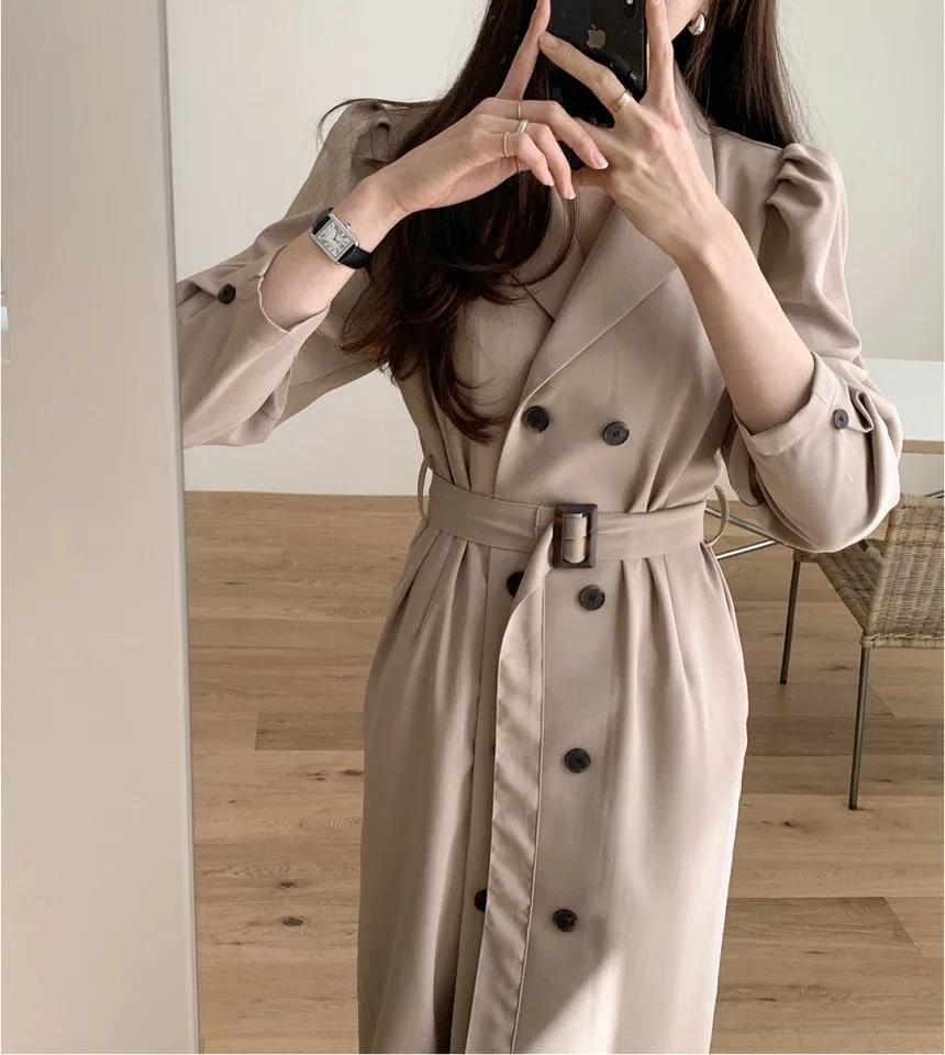 [Korean Style] Fayz Belted Trench Coat