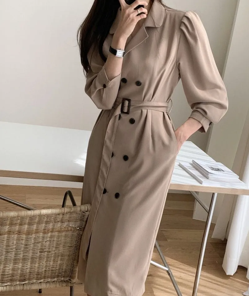 [Korean Style] Fayz Belted Trench Coat