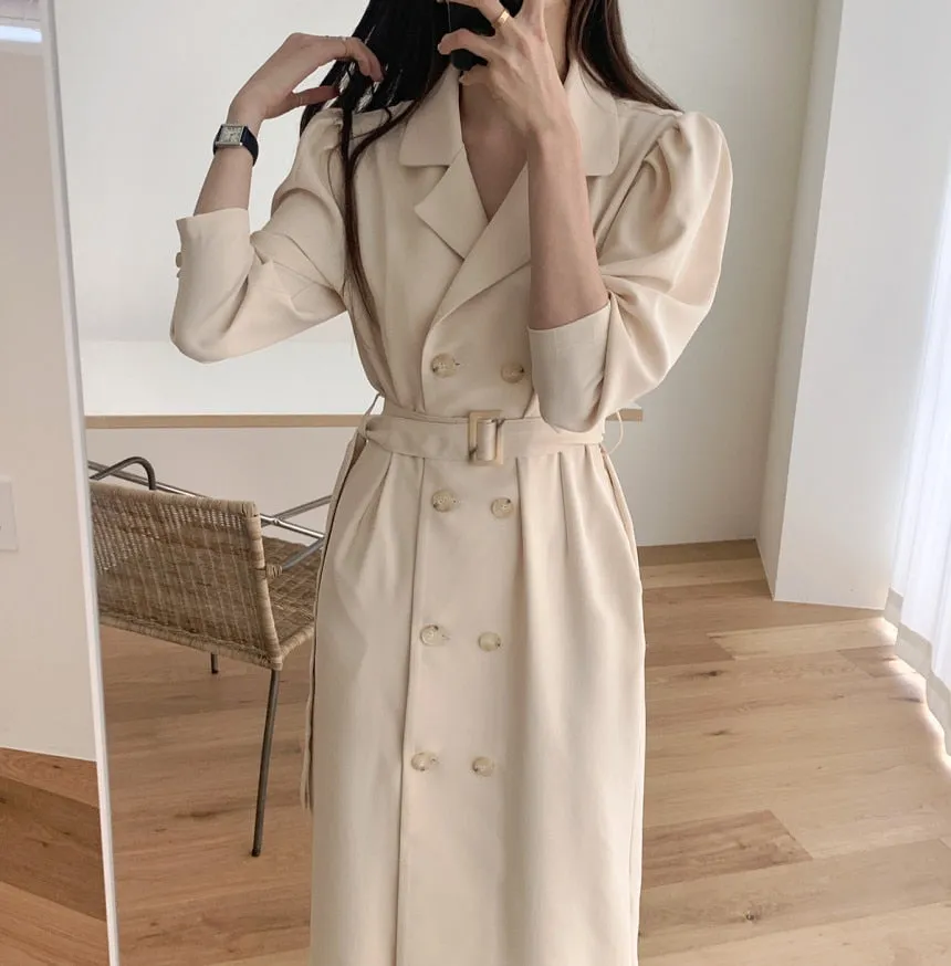 [Korean Style] Fayz Belted Trench Coat