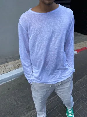 LINEN LONG SLEEVE SHIRT - WHITE
