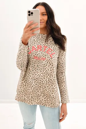 Lola Long Sleeve Top Mocha Leopard