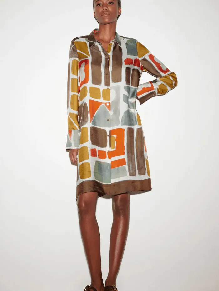 Luisa Cerano Shirt Dress With Ethnic Print 798495 3626 Col 1037