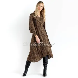 Marble Wrap Dress - Style 6792-130 (Camel / Black)