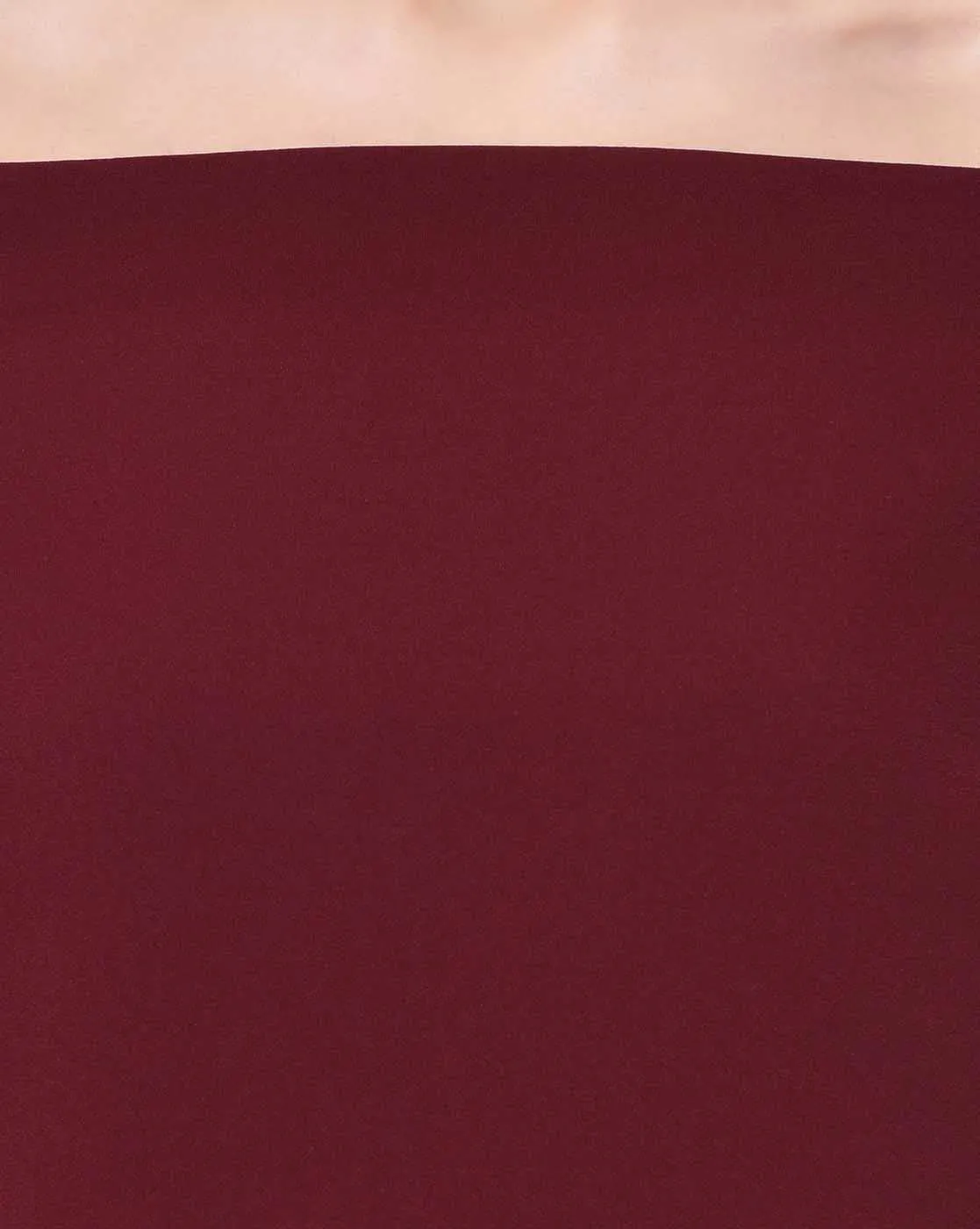 Maroon Off Shoulder Tie Up Top