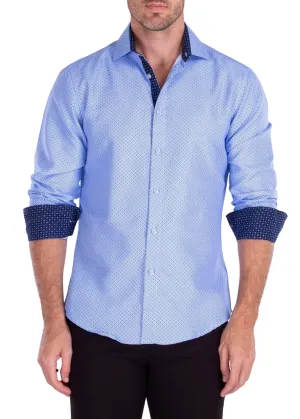 MEN'S BLUE LONG SLEEVES DRESS SHIRT | MODERN FIT EUROPEAN DESIGN | 222300