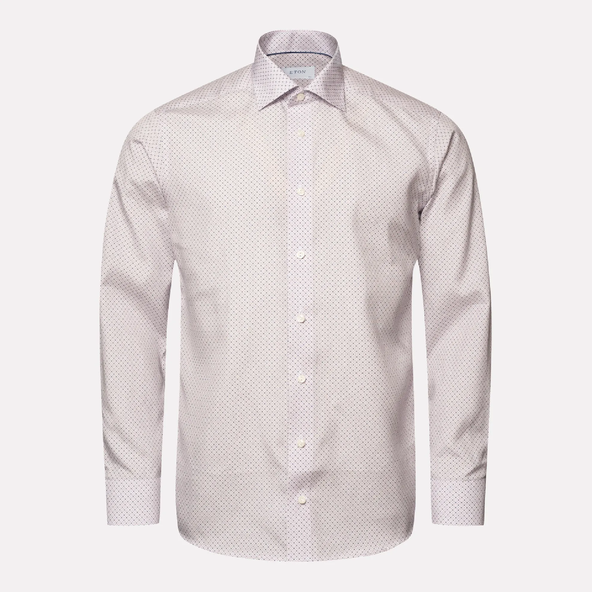 Micro Floral Print Slim Fit Signiture Poplin Shirt / Pink
