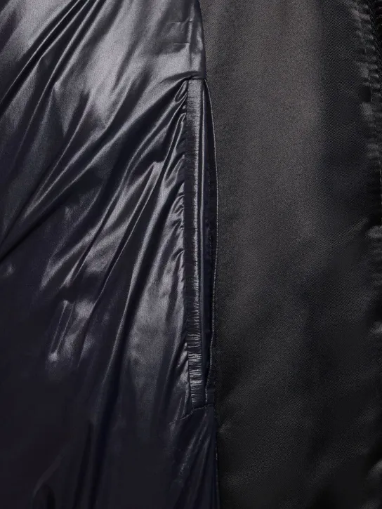 MUGLER   Tech &amp; leather quilted bomber 