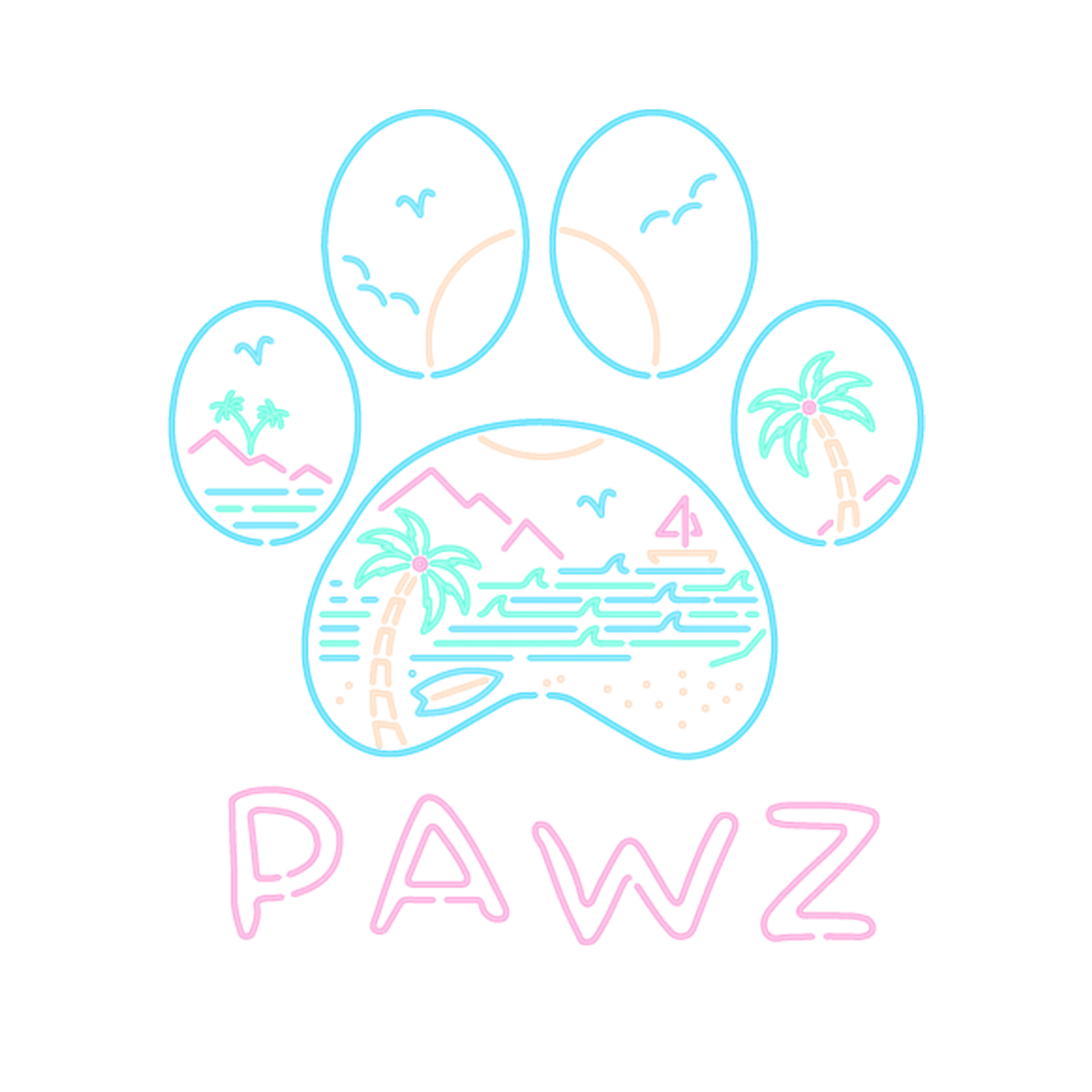 Neon Beach (Adult Short Sleeve T-Shirt)