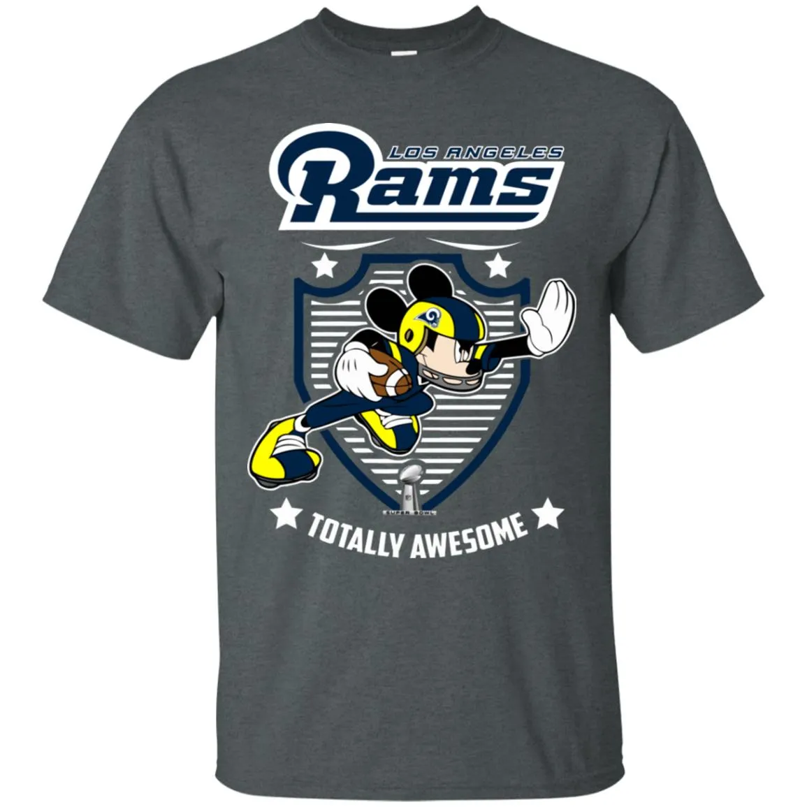 Nfl – Los Angeles Rams Totally Awesome Mickey Mouse Super Bowl 2019 Football Men Cotton T-Shirt