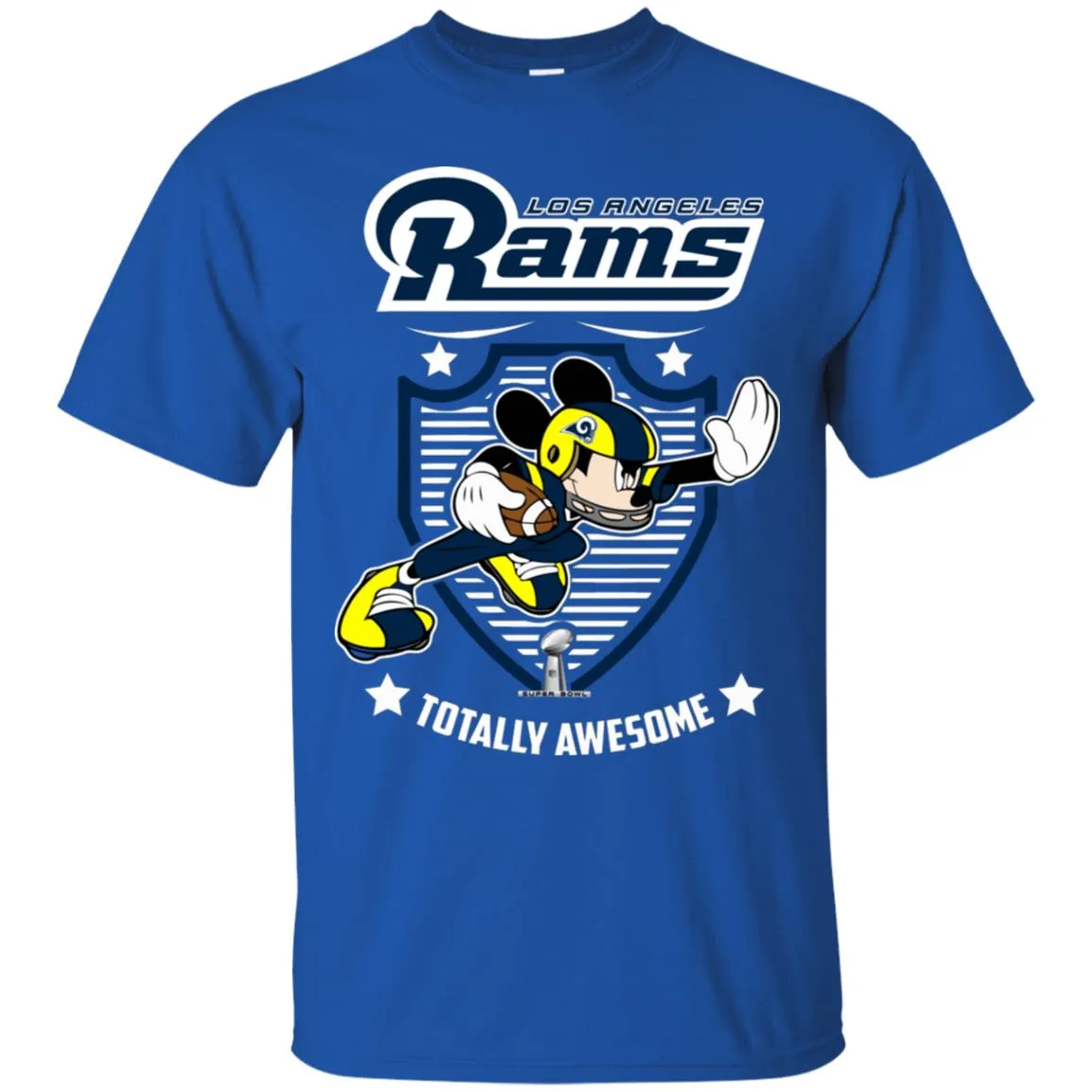 Nfl – Los Angeles Rams Totally Awesome Mickey Mouse Super Bowl 2019 Football Men Cotton T-Shirt