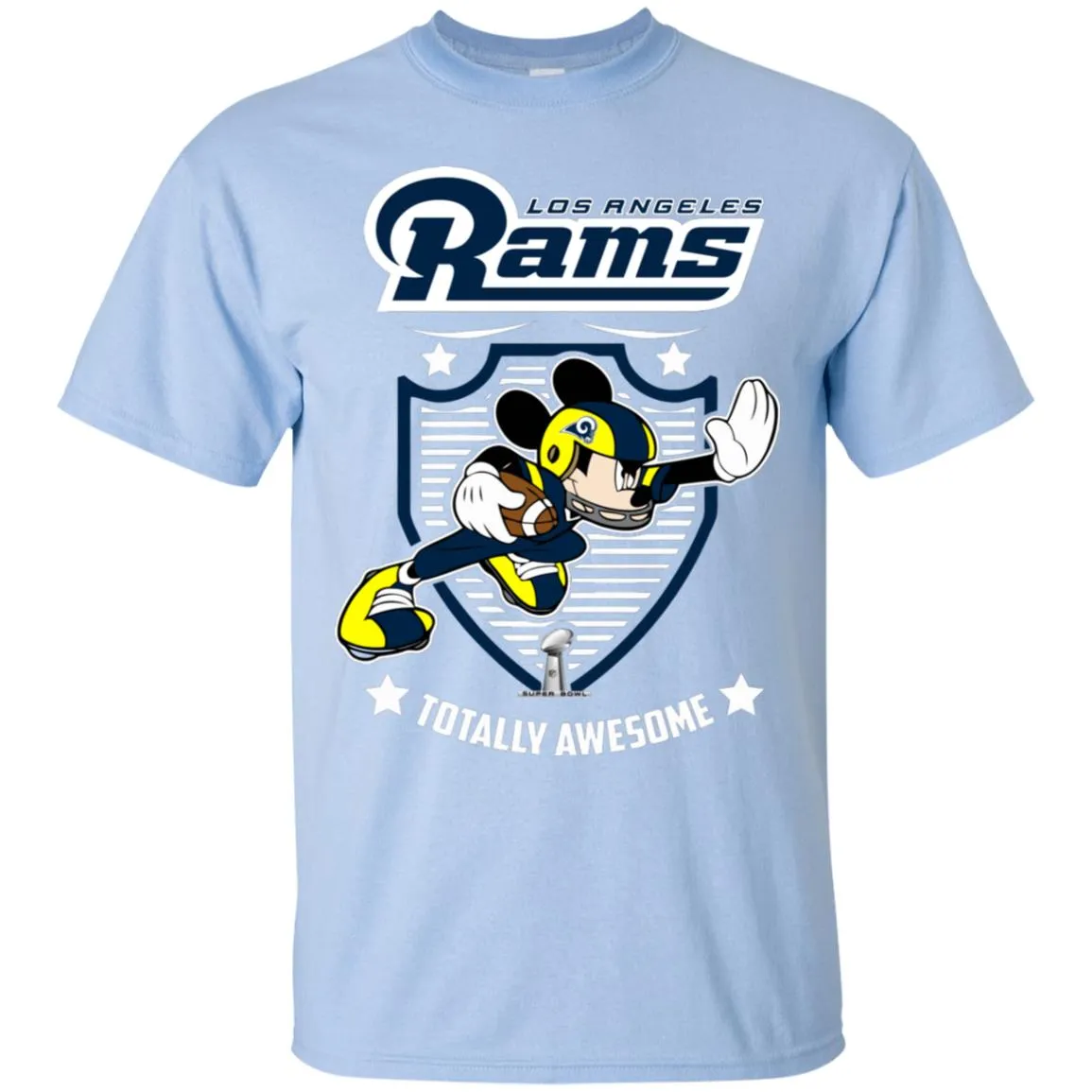 Nfl – Los Angeles Rams Totally Awesome Mickey Mouse Super Bowl 2019 Football Men Cotton T-Shirt