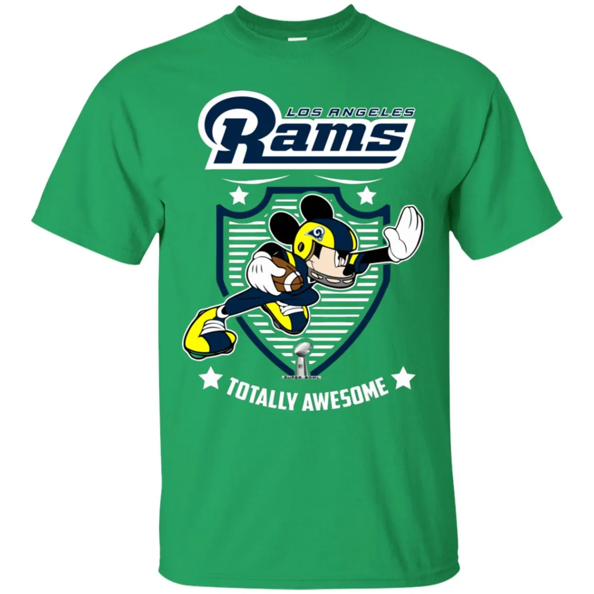 Nfl – Los Angeles Rams Totally Awesome Mickey Mouse Super Bowl 2019 Football Men Cotton T-Shirt