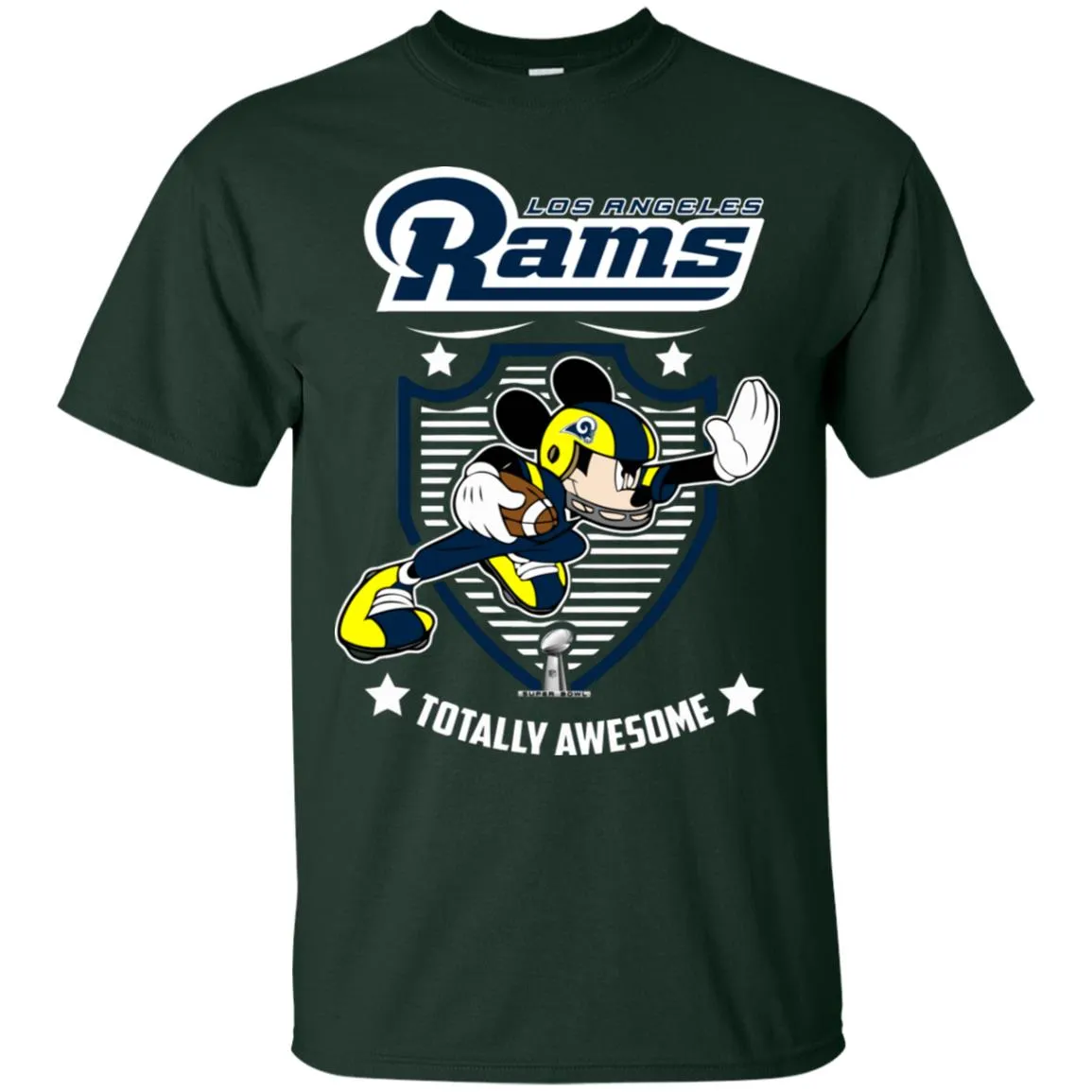 Nfl – Los Angeles Rams Totally Awesome Mickey Mouse Super Bowl 2019 Football Men Cotton T-Shirt