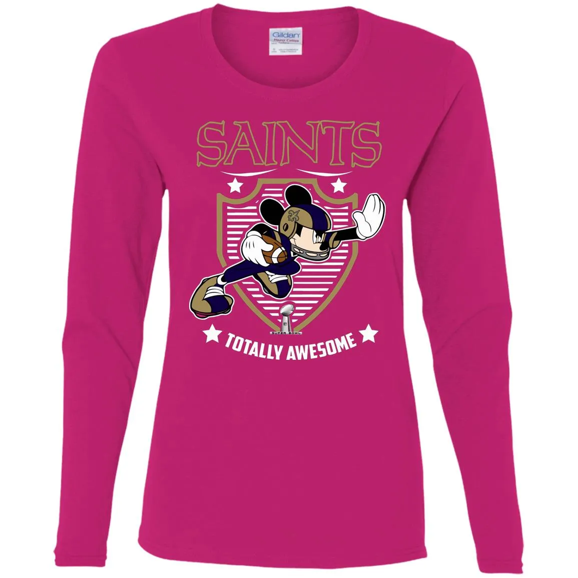Nfl – New Orleans Saints Totally Awesome Mickey Mouse Super Bowl 2019 Football Women Long Sleeve Shirt