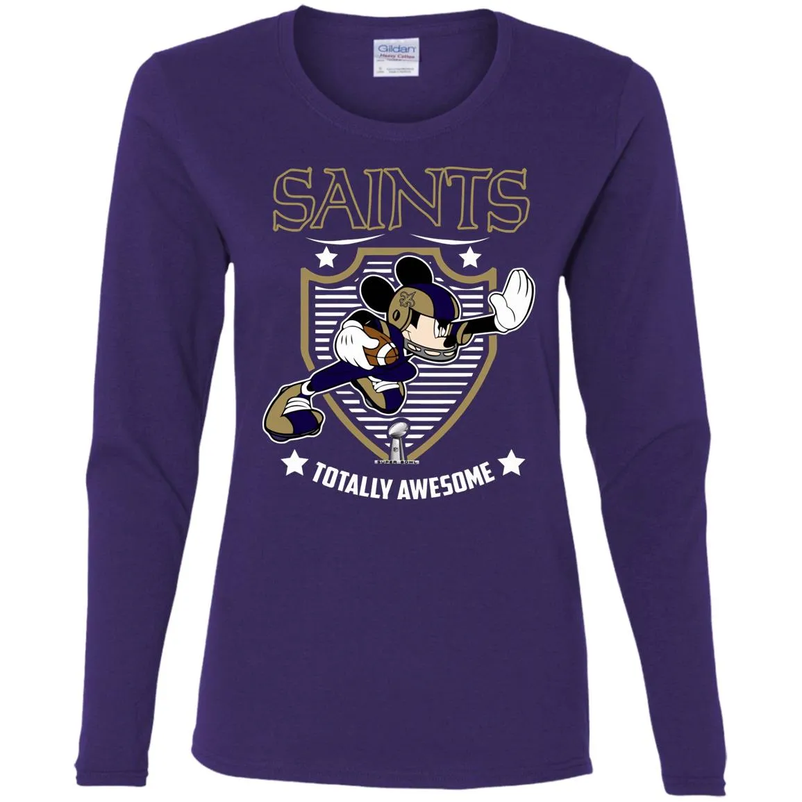 Nfl – New Orleans Saints Totally Awesome Mickey Mouse Super Bowl 2019 Football Women Long Sleeve Shirt