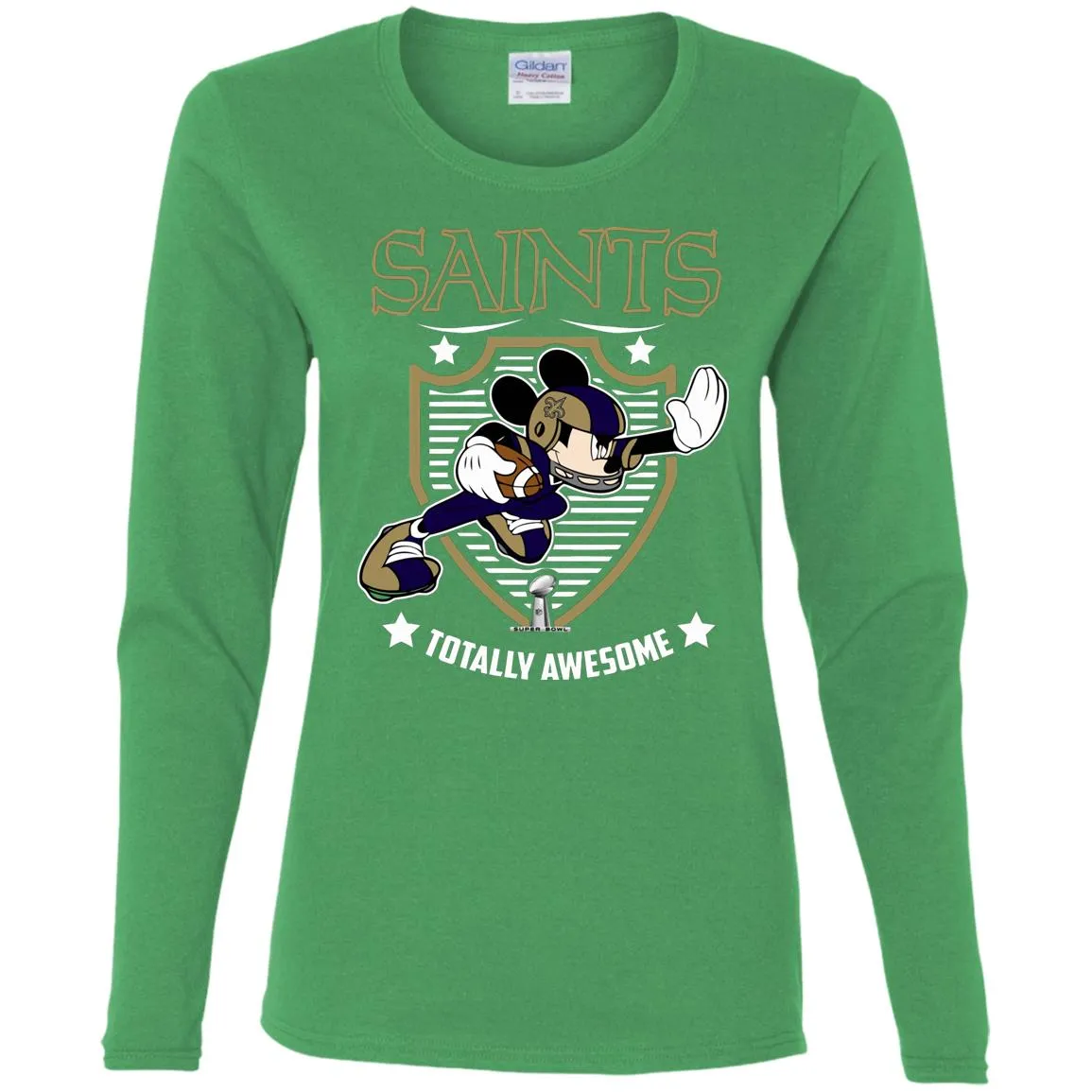 Nfl – New Orleans Saints Totally Awesome Mickey Mouse Super Bowl 2019 Football Women Long Sleeve Shirt