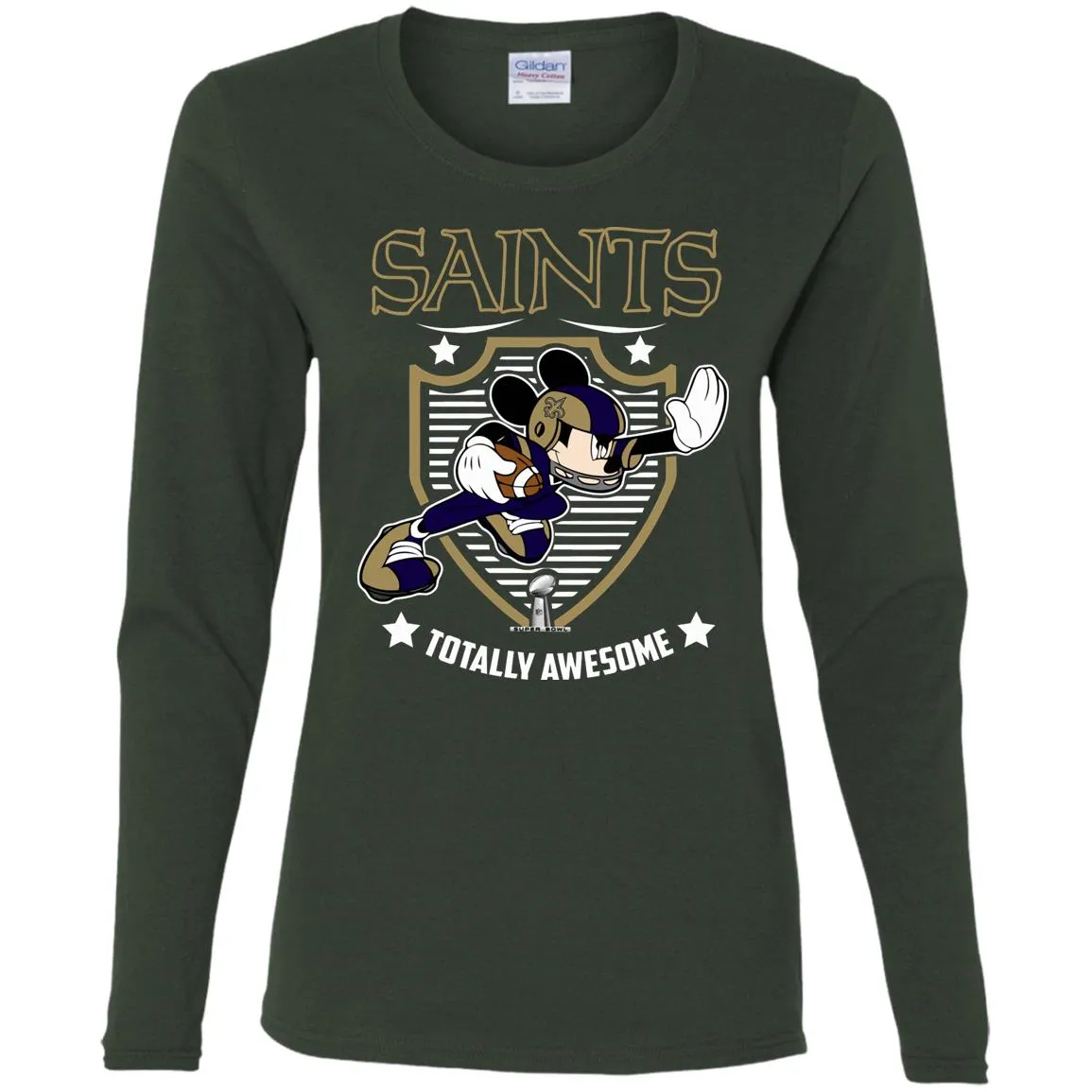 Nfl – New Orleans Saints Totally Awesome Mickey Mouse Super Bowl 2019 Football Women Long Sleeve Shirt