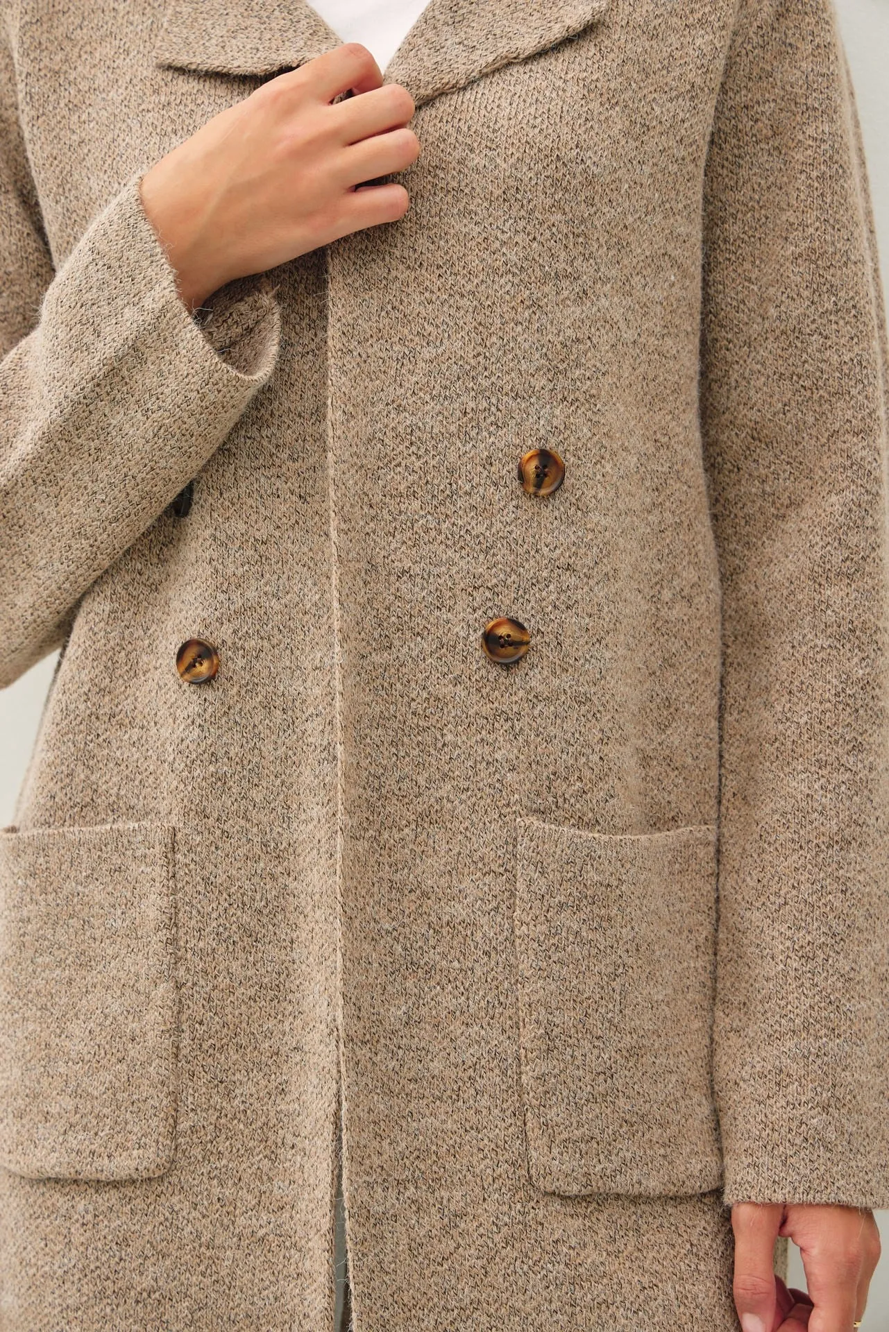 Open Basic Sweater Knit Coat
