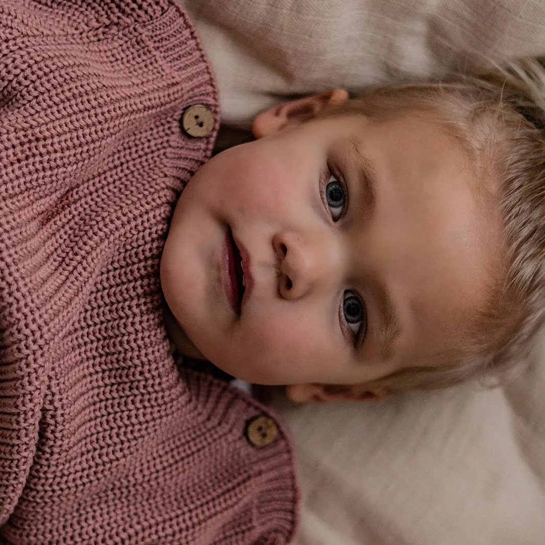 Organic Oversize Knit Pulli - Dusty Rose