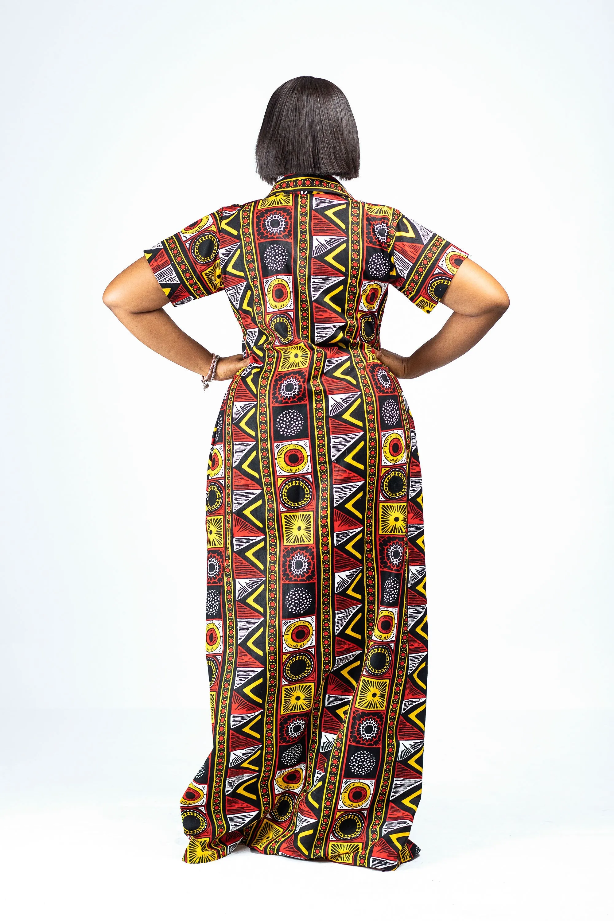OSAS AFRICAN PRINT SHIRT DRESS