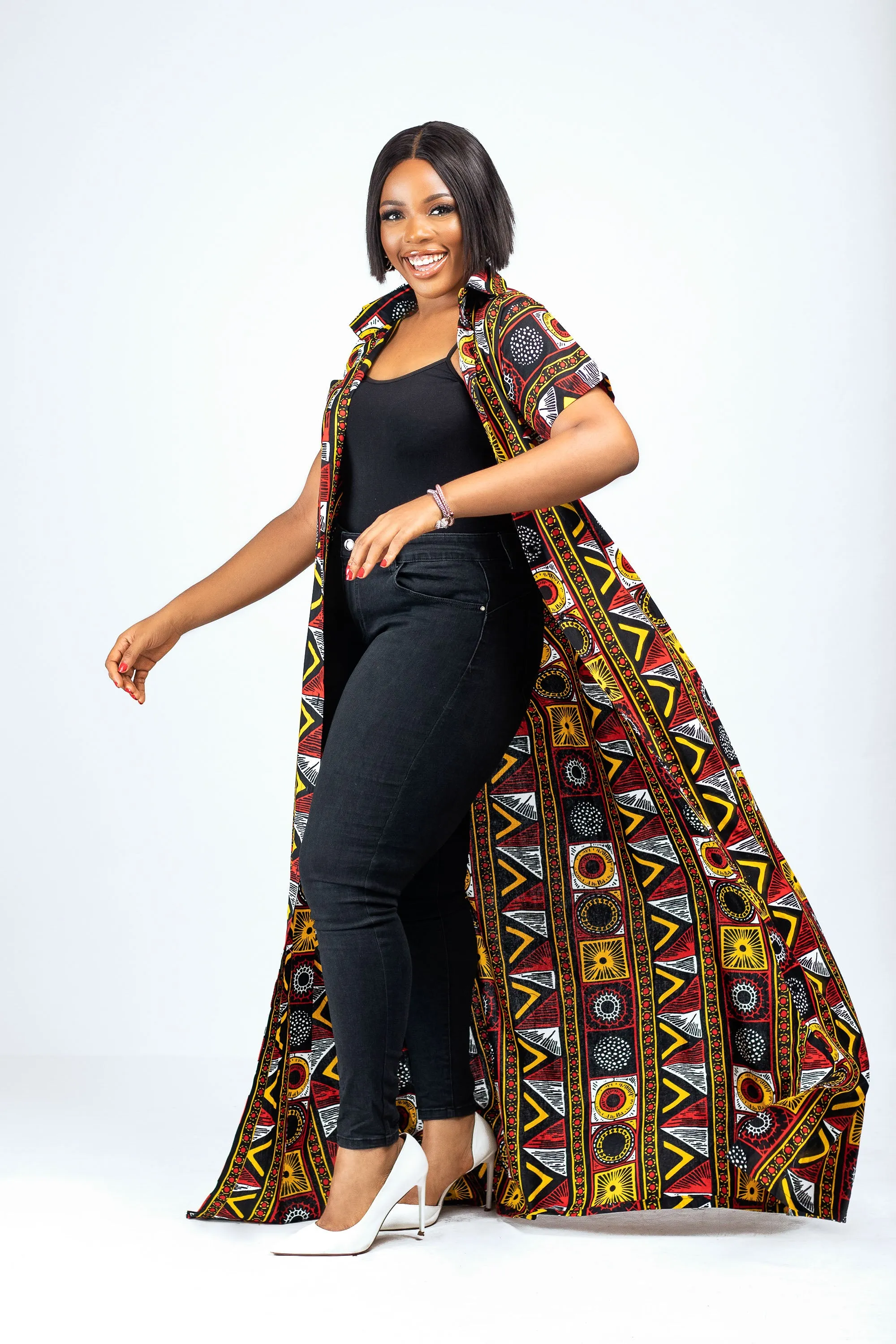 OSAS AFRICAN PRINT SHIRT DRESS
