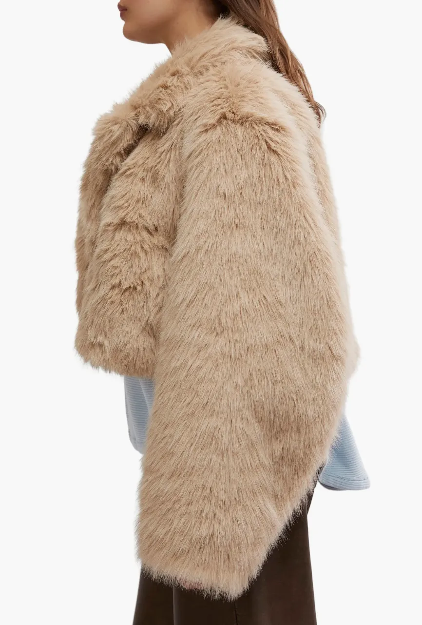 Paris Cropped Fur Tan